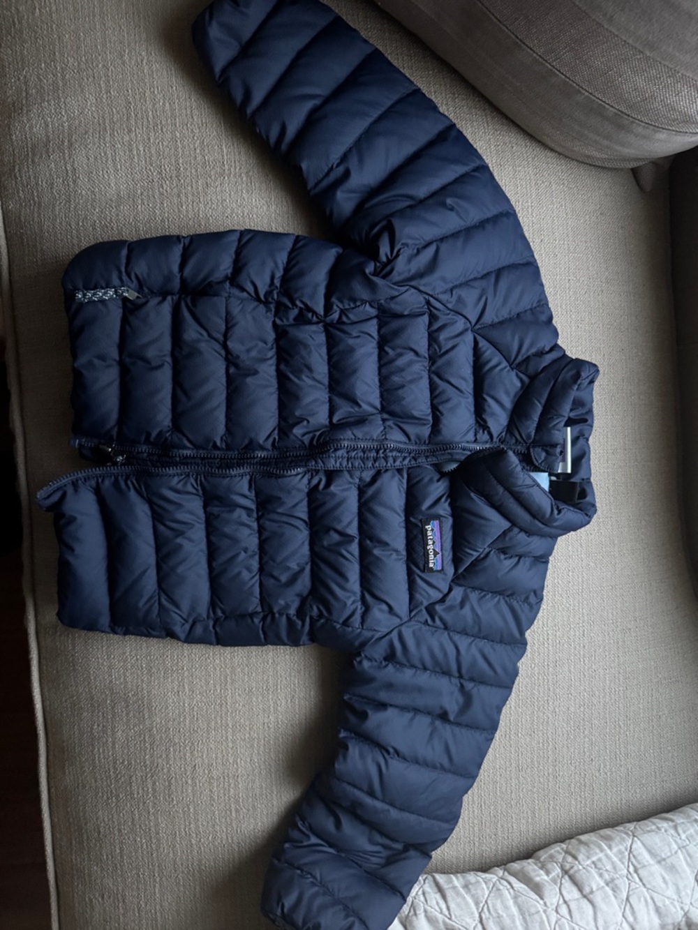 Patagonia Navy Quilted Down Jacket